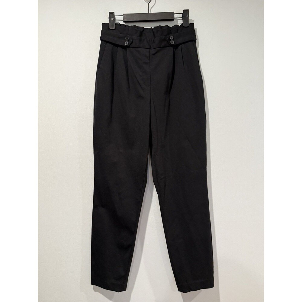 Express Pull On Dress Pants Women Small Black High Rise Ankle Work Career Office
